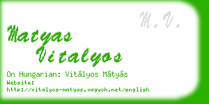 matyas vitalyos business card